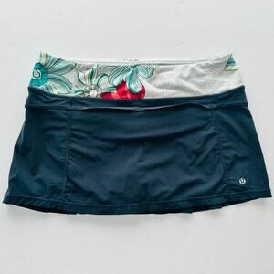 Lululemon Vintage Run Speed Skirt Skort Coal Grey Size 6 Tennis Pickleball Walk